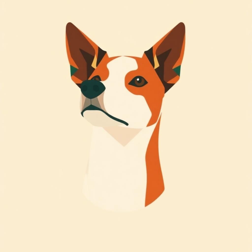Stylised portrait representing the The Negotiator dog personality type
